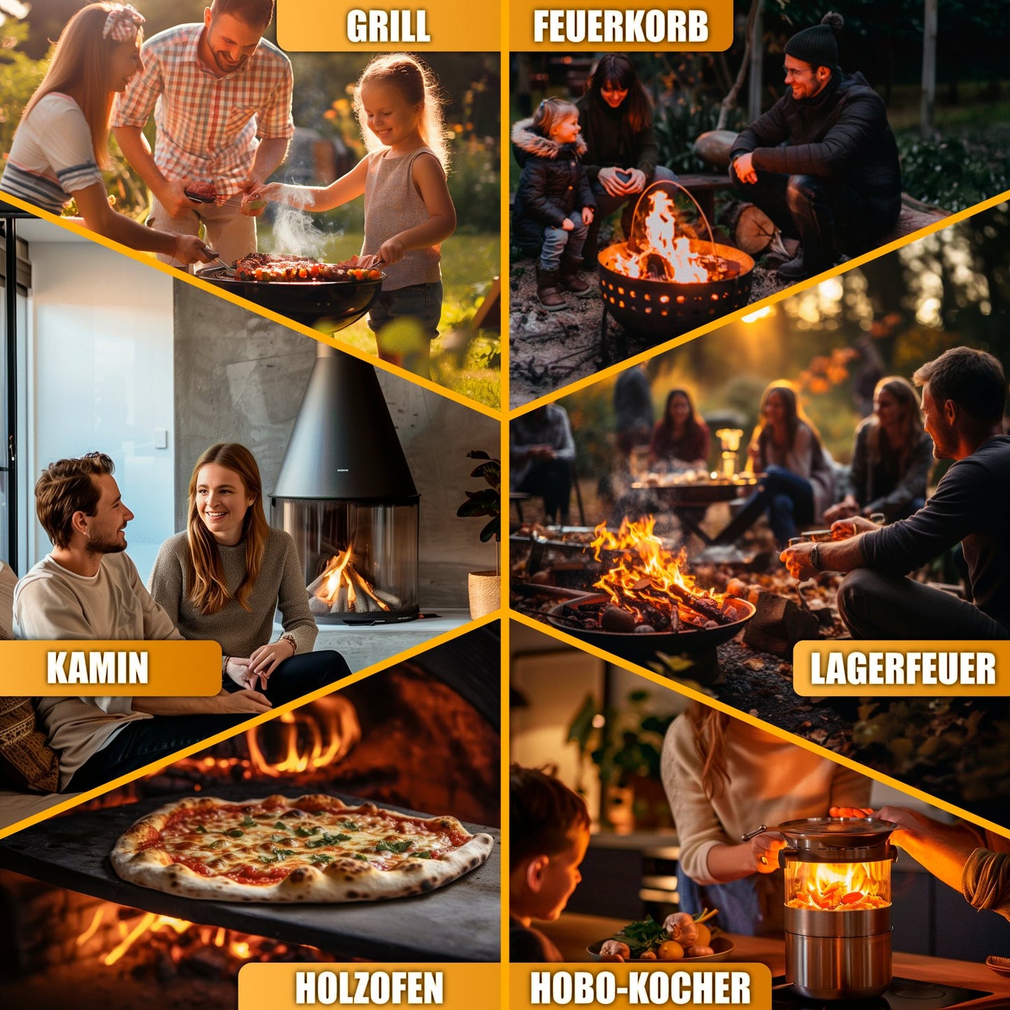 Vielseitig einsetzbares Anzündholz für Grill, Kamin, Lagerfeuer, Holzofen, Hobo-Kocher und Feuerkorb