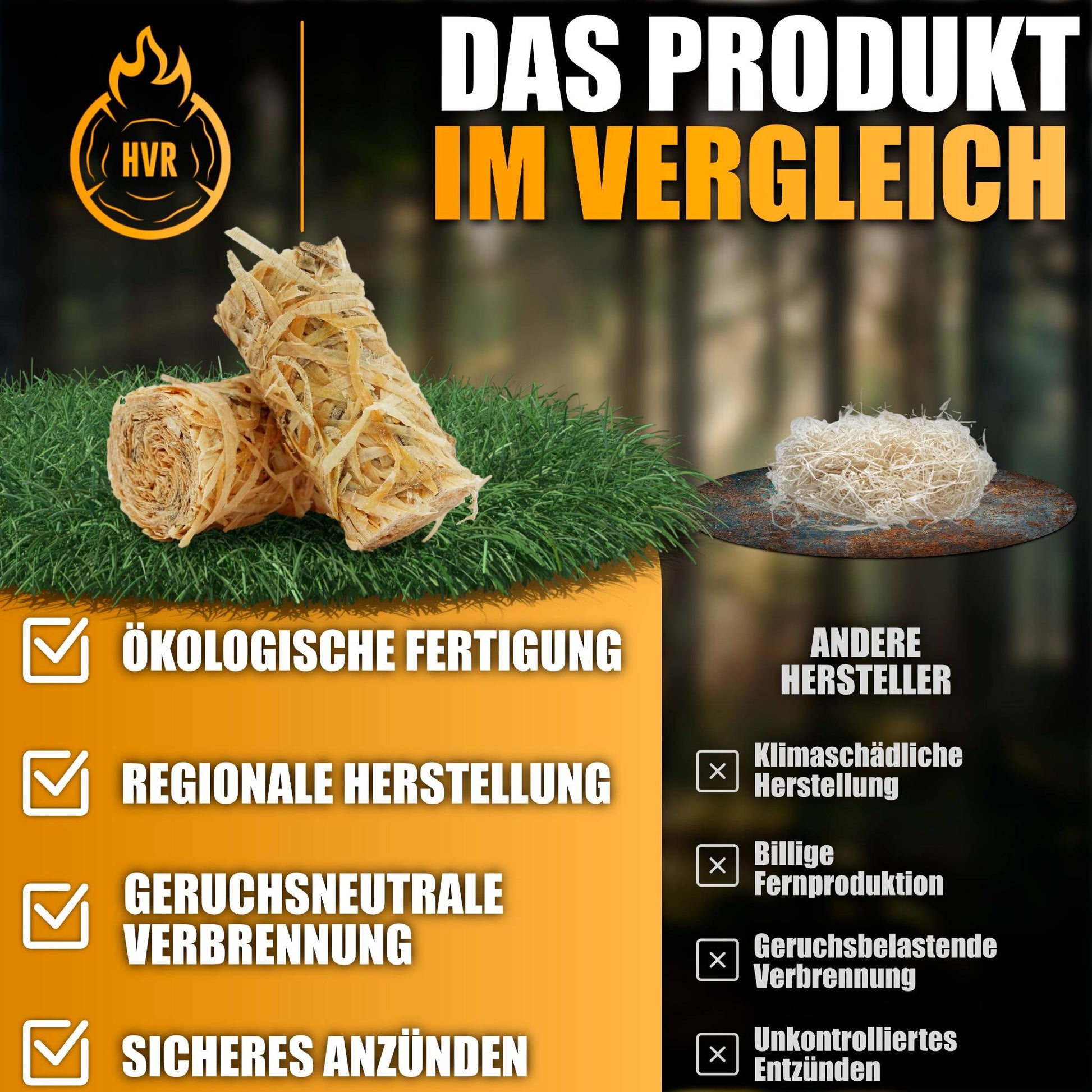 Anzündwolle im Vergleich – ökologische und regionale Herstellung