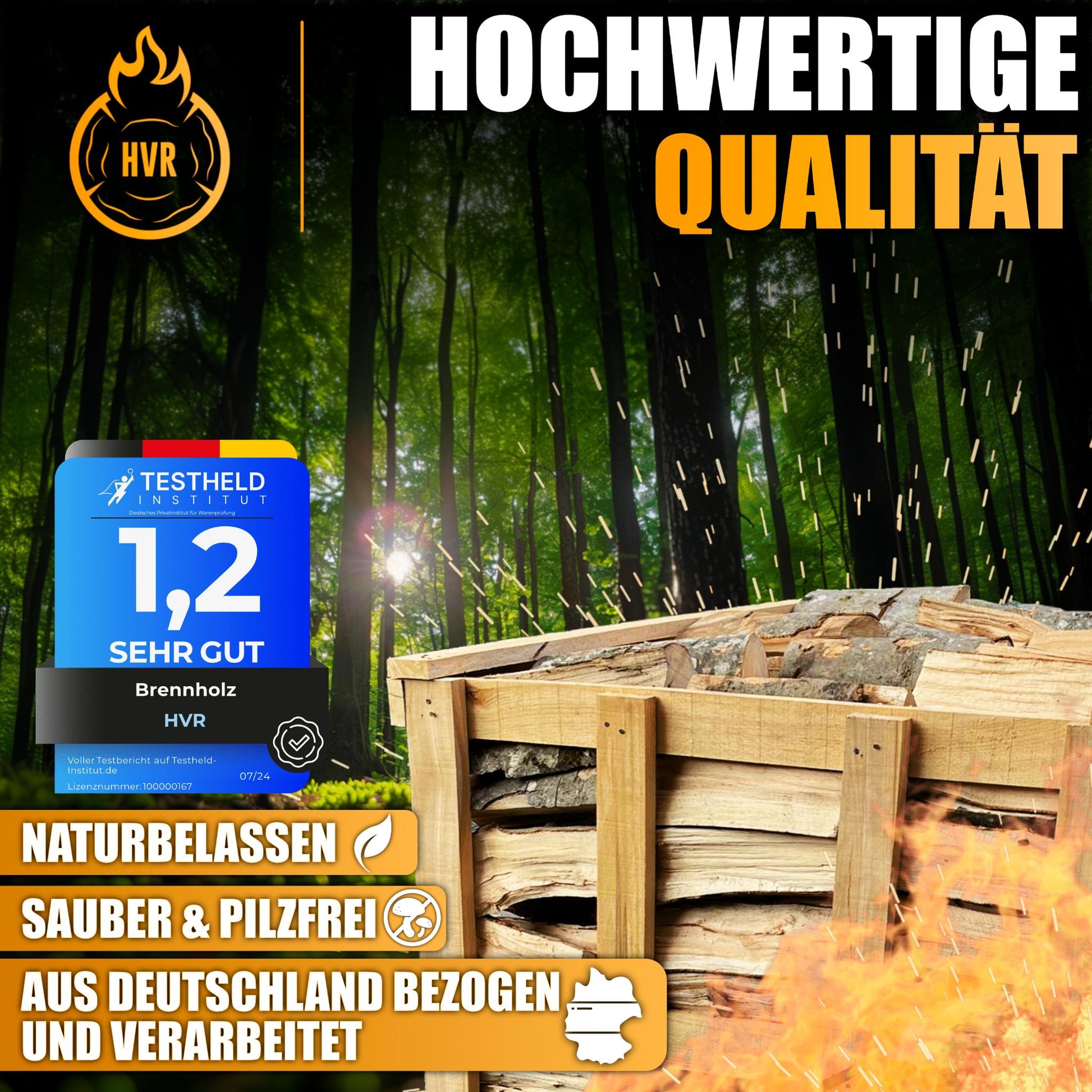 Naturbelassenes Brennholz Buche – sauber, pilzfrei, aus Deutschland bezogen und verarbeitet