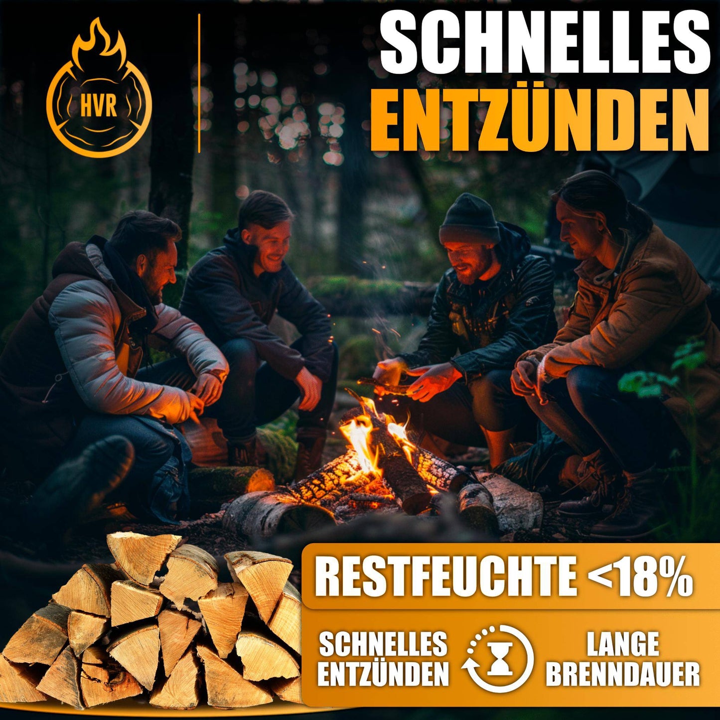Brennholz Buche mit weniger als 18 % Restfeuchte – schnelles Entzünden, lange Brenndauer