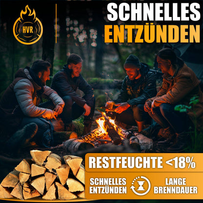 Brennholz Buche mit weniger als 18 % Restfeuchte – schnelles Entzünden, lange Brenndauer